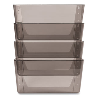 DocuPocket Stackable Four-Pocket Wall File, 4 Sections, Letter Size, 13" x 4", Smoke, Ships in 4-6 Business Days - 