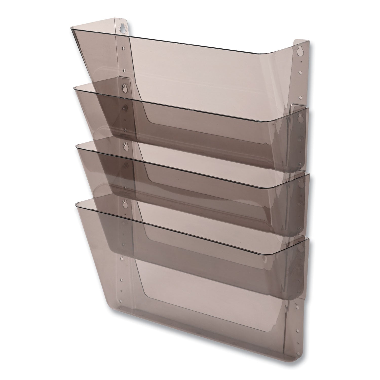DocuPocket Stackable Four-Pocket Wall File, 4 Sections, Letter Size, 13" x 4", Smoke, Ships in 4-6 Business Days - 