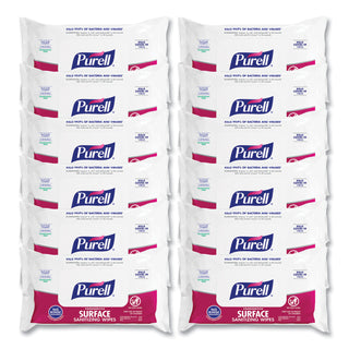Foodservice Surface Sanitizing Wipes, 1-Ply, 7.4 x 9, Fragrance-Free, White, 72/Pouch, 12 Pouches/Carton