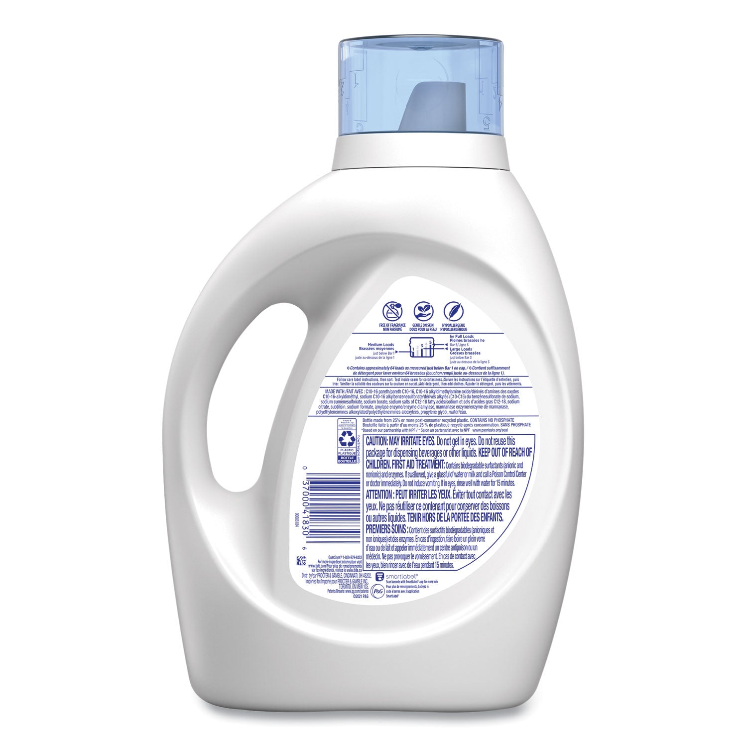 Free and Gentle Liquid Laundry Detergent, Unscented, 92 oz Bottle