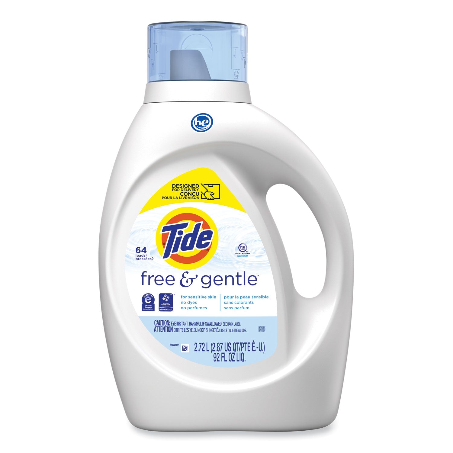 Free and Gentle Liquid Laundry Detergent, Unscented, 92 oz Bottle - 1