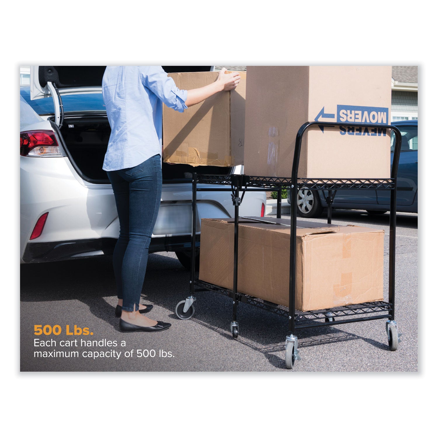 stowaway-folding-carts-metal-2-shelves-250-lb-capacity-35-x-3725-x-22-black_bosbsaclgblk - 5