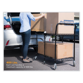 stowaway-folding-carts-metal-2-shelves-250-lb-capacity-2963-x-3725-x-18-black_bosbsacsmblk - 5