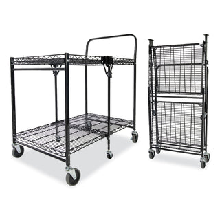 stowaway-folding-carts-metal-2-shelves-250-lb-capacity-35-x-3725-x-22-black_bosbsaclgblk - 1