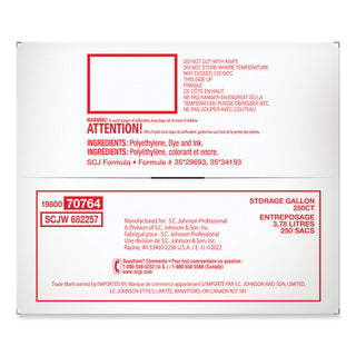 Double Zipper Storage Bags, 1 gal, 1.75 mil, 10.56" x 10.75", Clear, 250/Box