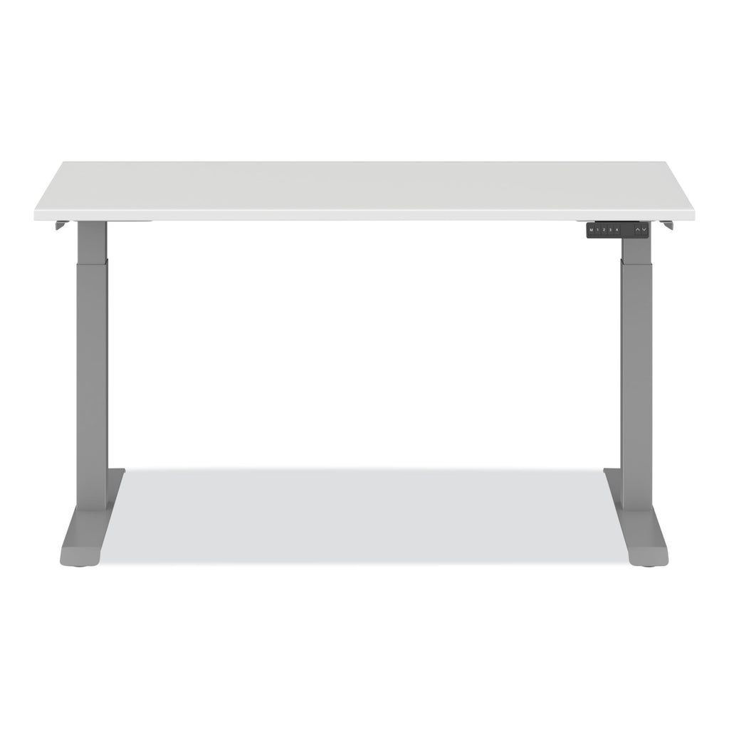 AdaptivErgo Sit-Stand Three-Stage Electric Height-Adjustable Table with Memory Controls, 60 x 24 x 30" to 49", White