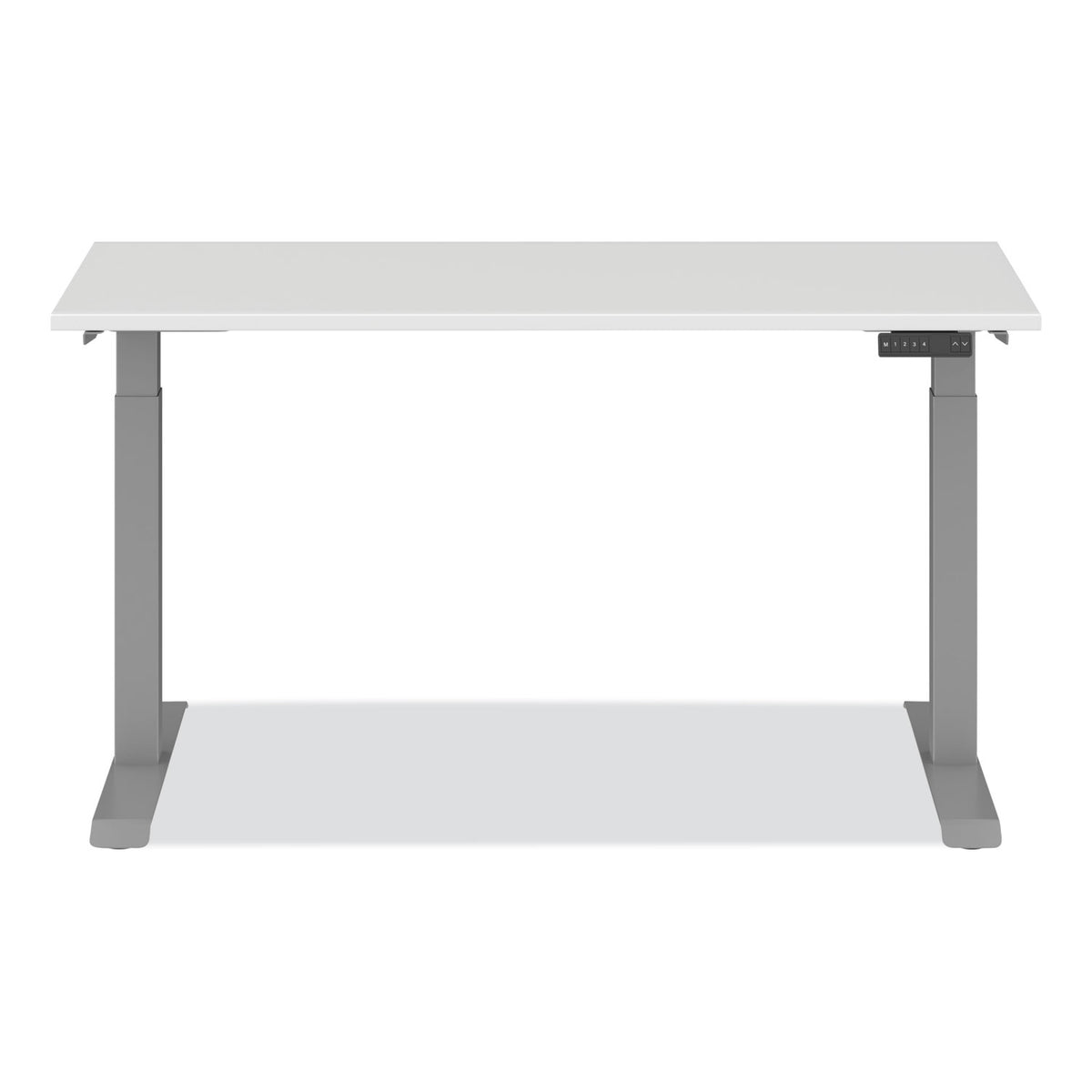AdaptivErgo Sit-Stand Three-Stage Electric Height-Adjustable Table with Memory Controls, 60 x 24 x 30" to 49", White