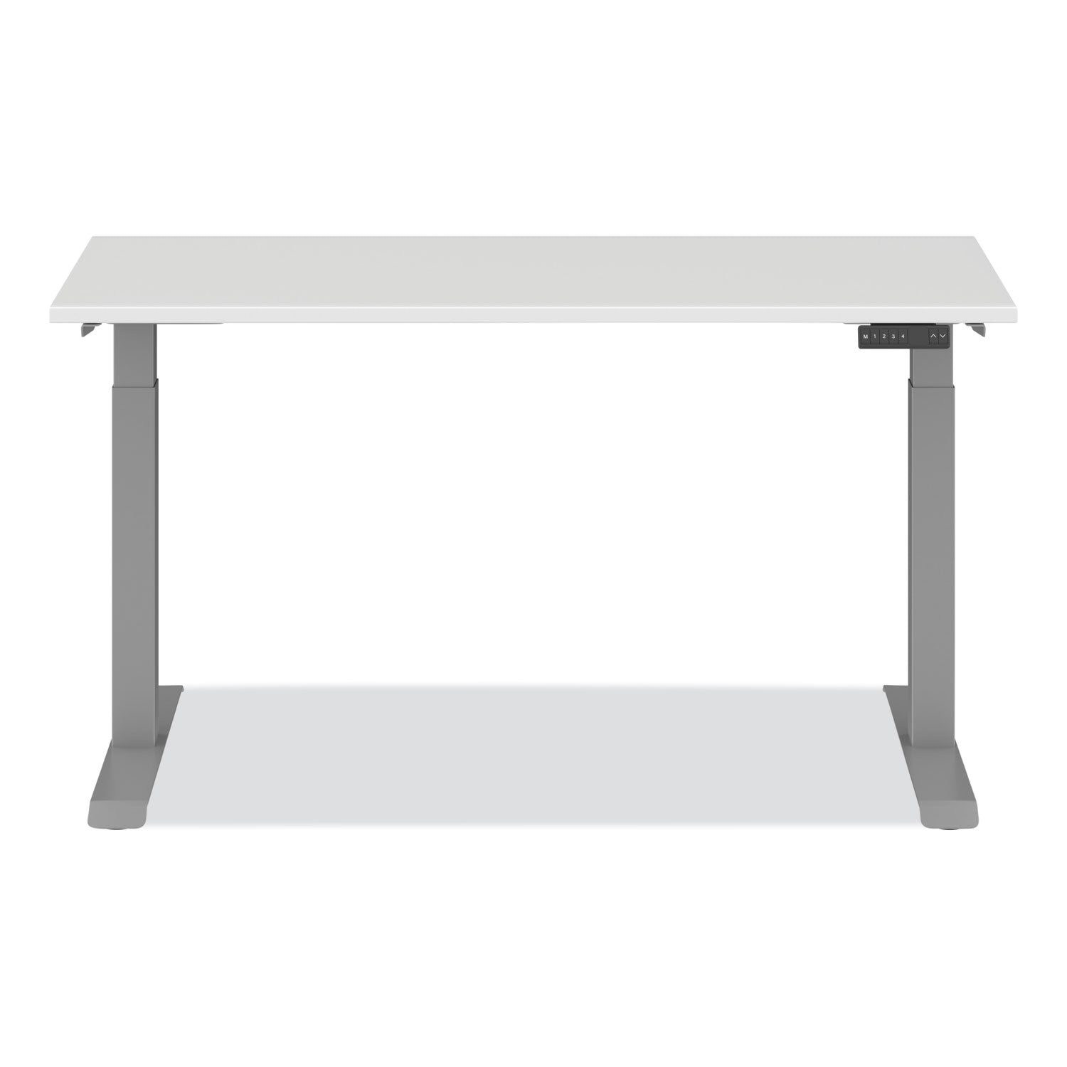 AdaptivErgo Sit-Stand Three-Stage Electric Height-Adjustable Table with Memory Controls, 60 x 24 x 30" to 49", White