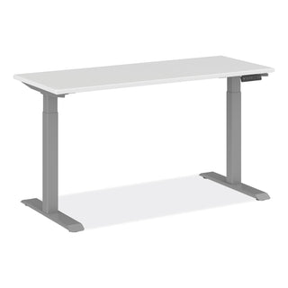 AdaptivErgo Sit-Stand Three-Stage Electric Height-Adjustable Table with Memory Controls, 60 x 24 x 30" to 49", White