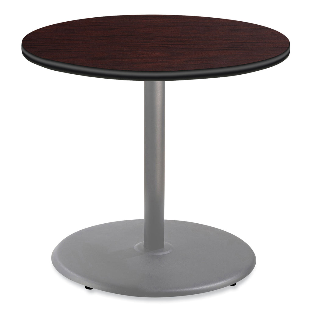 Cafe Table, 36" Diameter x 30h, Round Top/Base, Mahogany Top, Gray Base, Ships in 7-10 Business Days