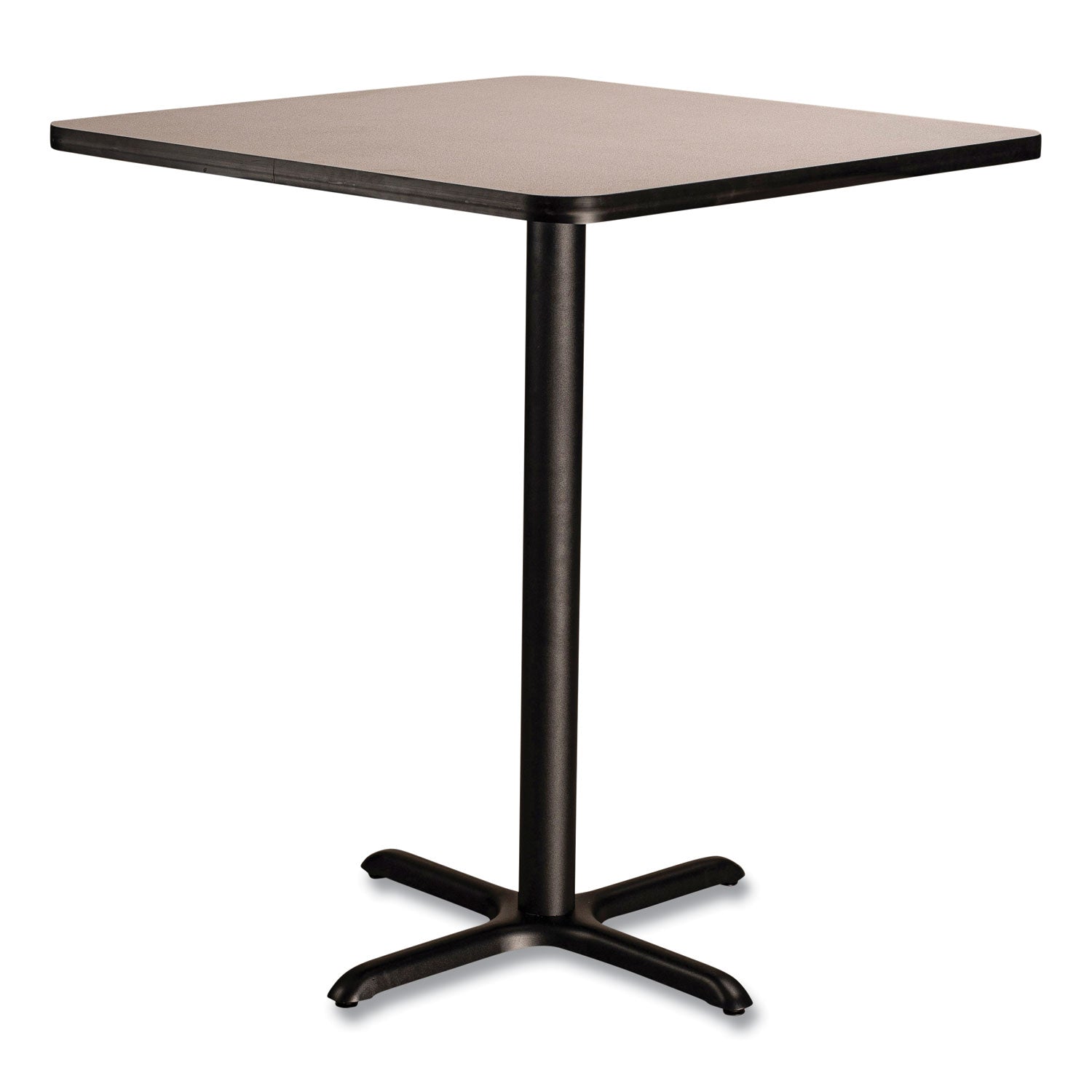 Cafe Table, 36w x 36d x 42h, Square Top/X-Base, Gray Nebula Top, Black Base, Ships in 7-10 Business Days
