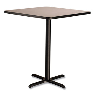 Cafe Table, 36w x 36d x 42h, Square Top/X-Base, Gray Nebula Top, Black Base, Ships in 7-10 Business Days