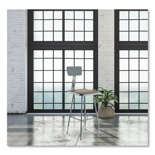 6300 Series Height Adj HD Square Seat Stool w/Back, Supports 500 lb, 23.75"-31.75" Seat Ht, Brown/Gray, Ships in 1-3 Bus Days