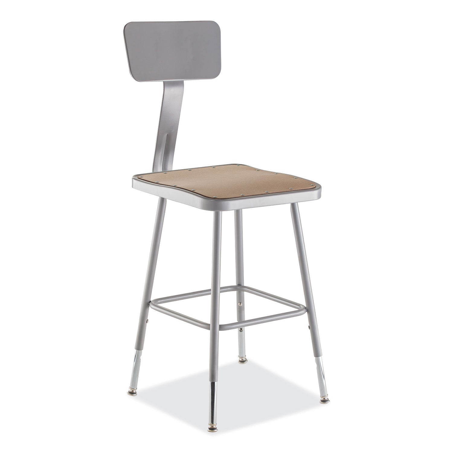 6300-series-height-adj-hd-square-seat-steel-stool-w-back-supports-500-lb-18-26-seat-ht-brown-gray-ships-in-1-3-bus-days_nps6318hb - 1