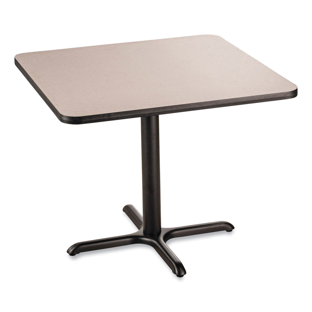 Cafe Table, 36w x 36d x 30h, Square Top/X-Base, Gray Nebula Top, Black Base, Ships in 7-10 Business Days