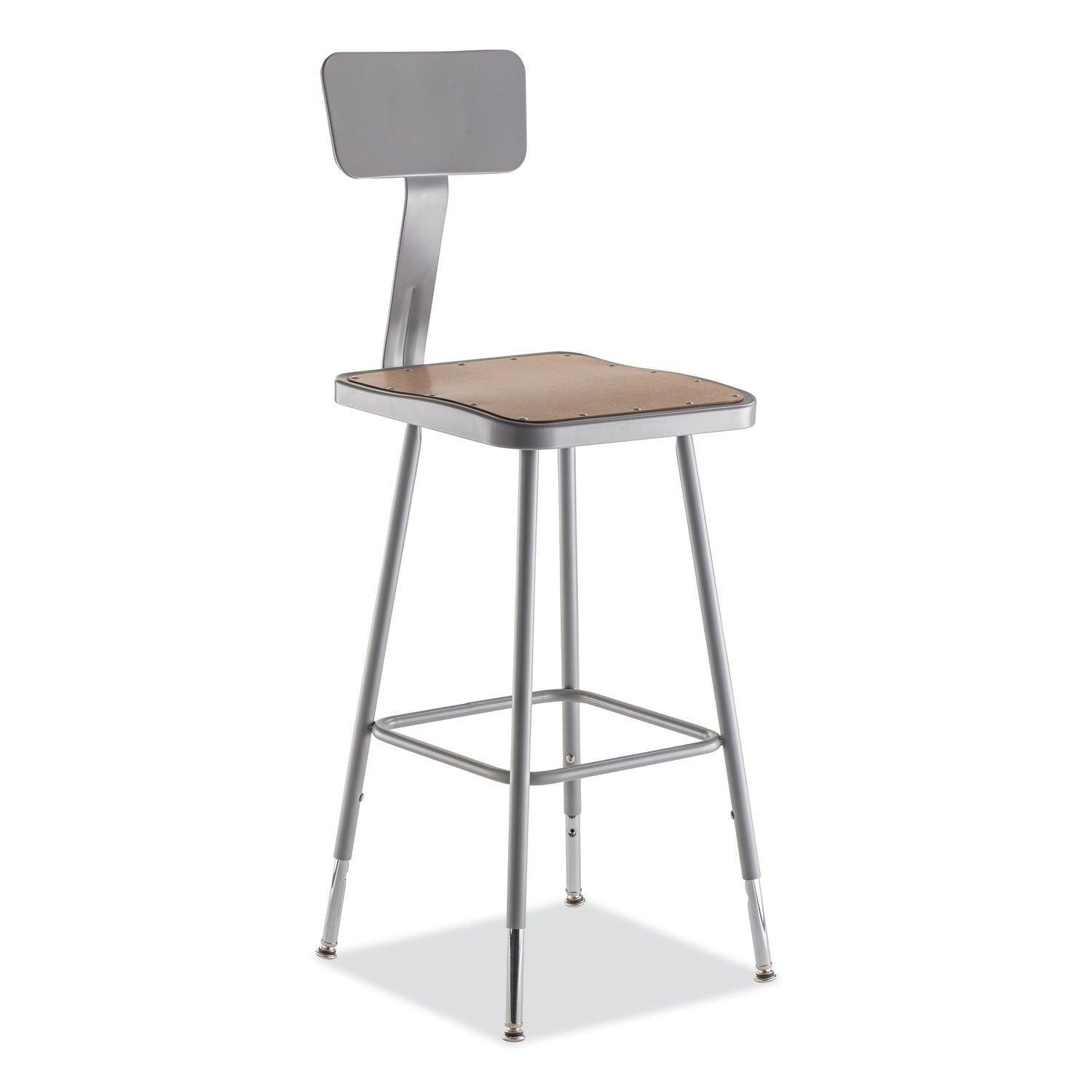6300-series-height-adj-hd-square-seat-stool-w-back-supports-500-lb-2375-3175-seat-ht-brown-gray-ships-in-1-3-bus-days_nps6324hb - 1