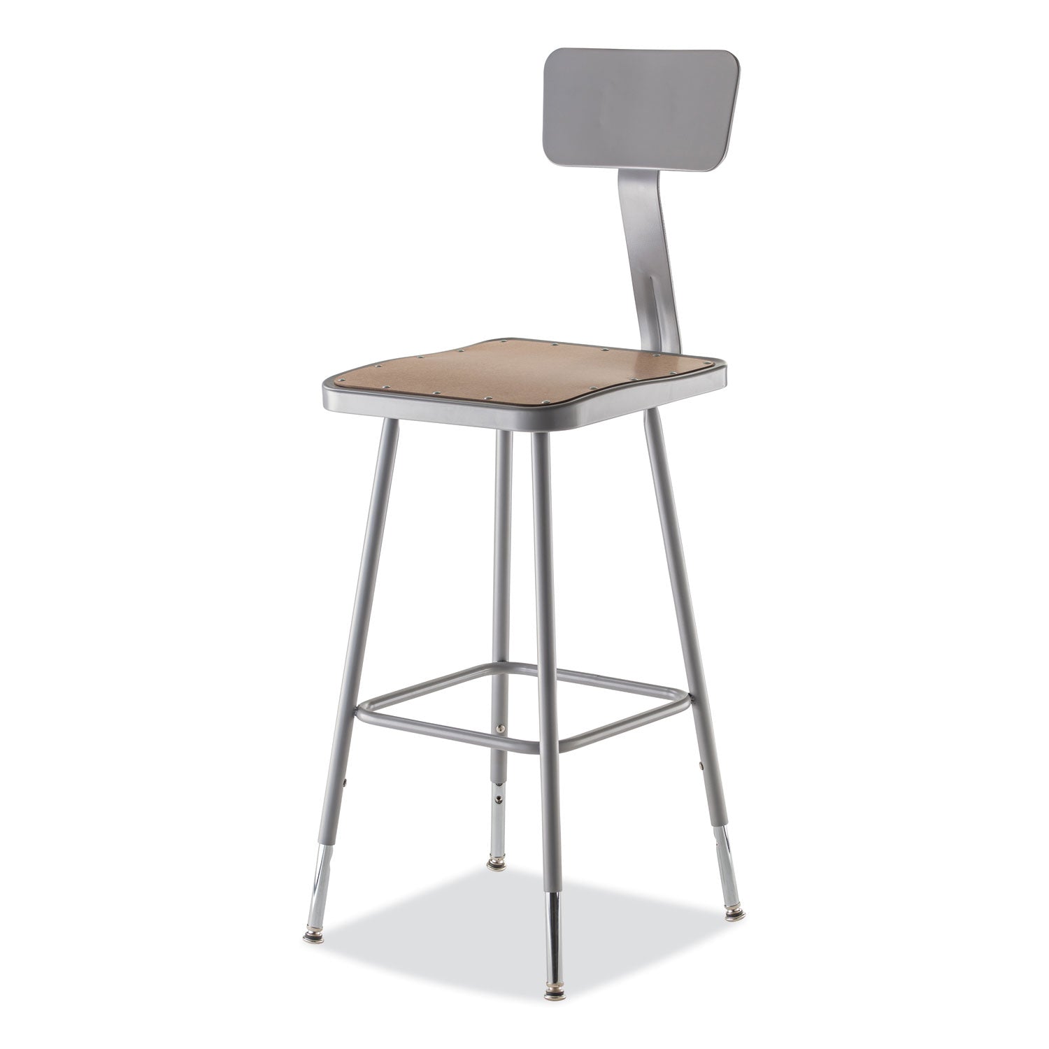 6300-series-height-adj-hd-square-seat-stool-w-back-supports-500-lb-2375-3175-seat-ht-brown-gray-ships-in-1-3-bus-days_nps6324hb - 2