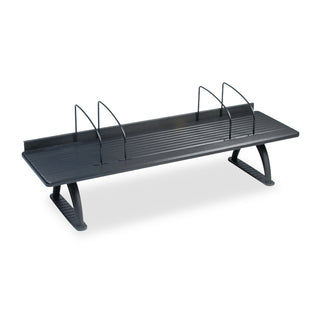 Safco Retainer Lip Desk Riser - 8.3" Height x 42" Width x 12.3" Depth - Swivel - Black - Melamine - 1 Each