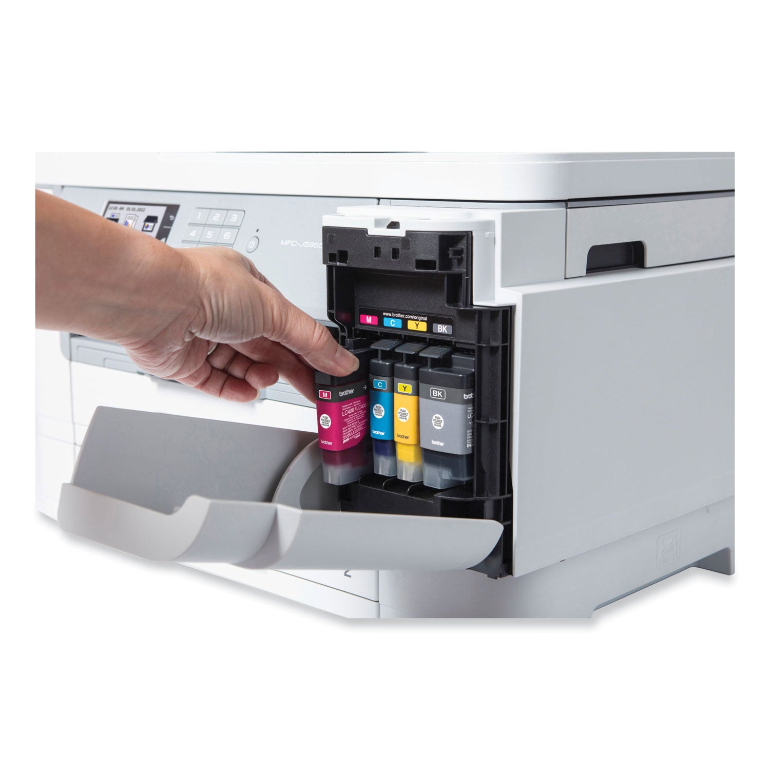 Brother Workhorse MFC-J5955DW Wireless Inkjet Multifunction Printer - Color - Copier/Fax/Printer/Scanner - 30 ppm Mono/30 ppm Color Print - 1200 x 4800 dpi Print - Automatic Duplex Print - Color Flatbed/CIS Scanner - 1200 dpi Optical Scan - Color Fax