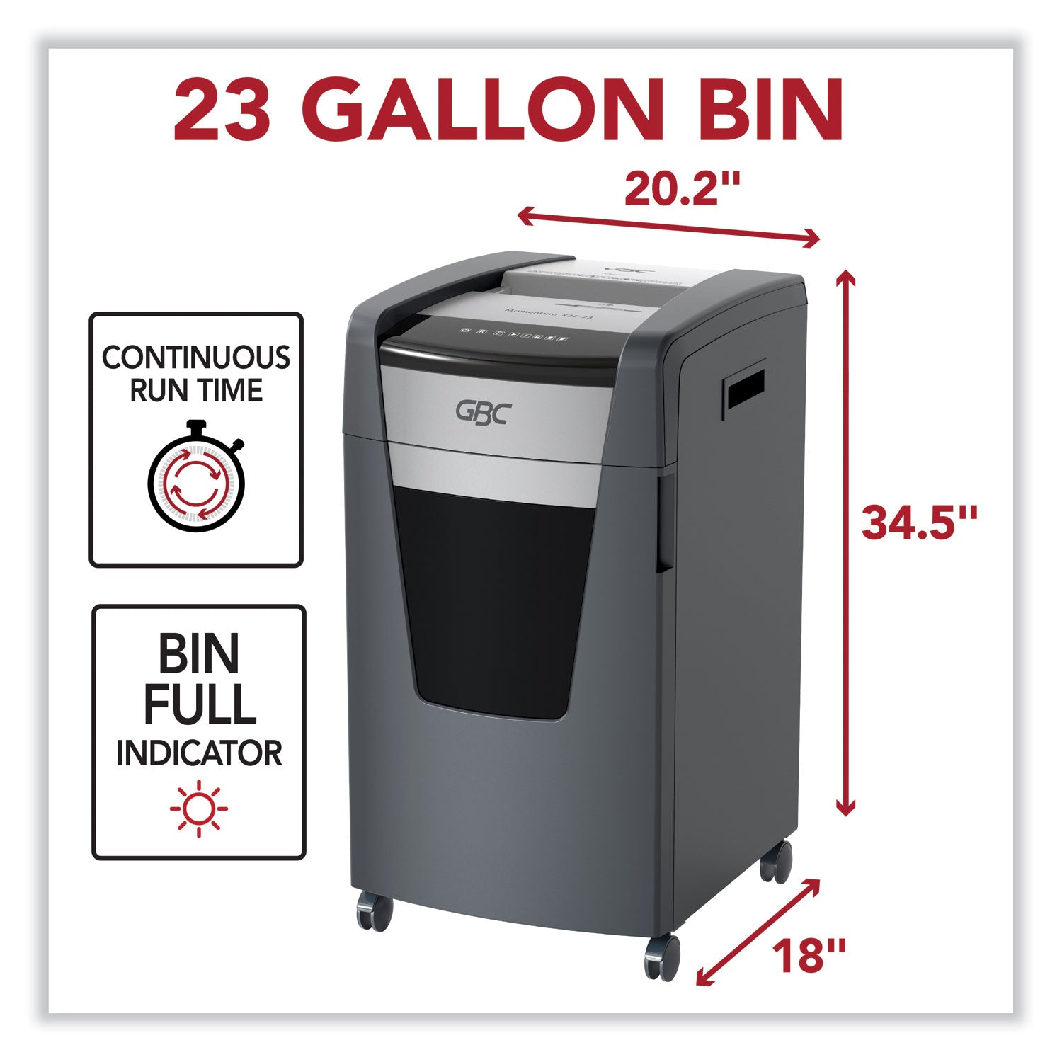 Momentum X22-23 Micro-Cut P-4 Anti-Jam Shredder, 22 Manual Sheet Capacity