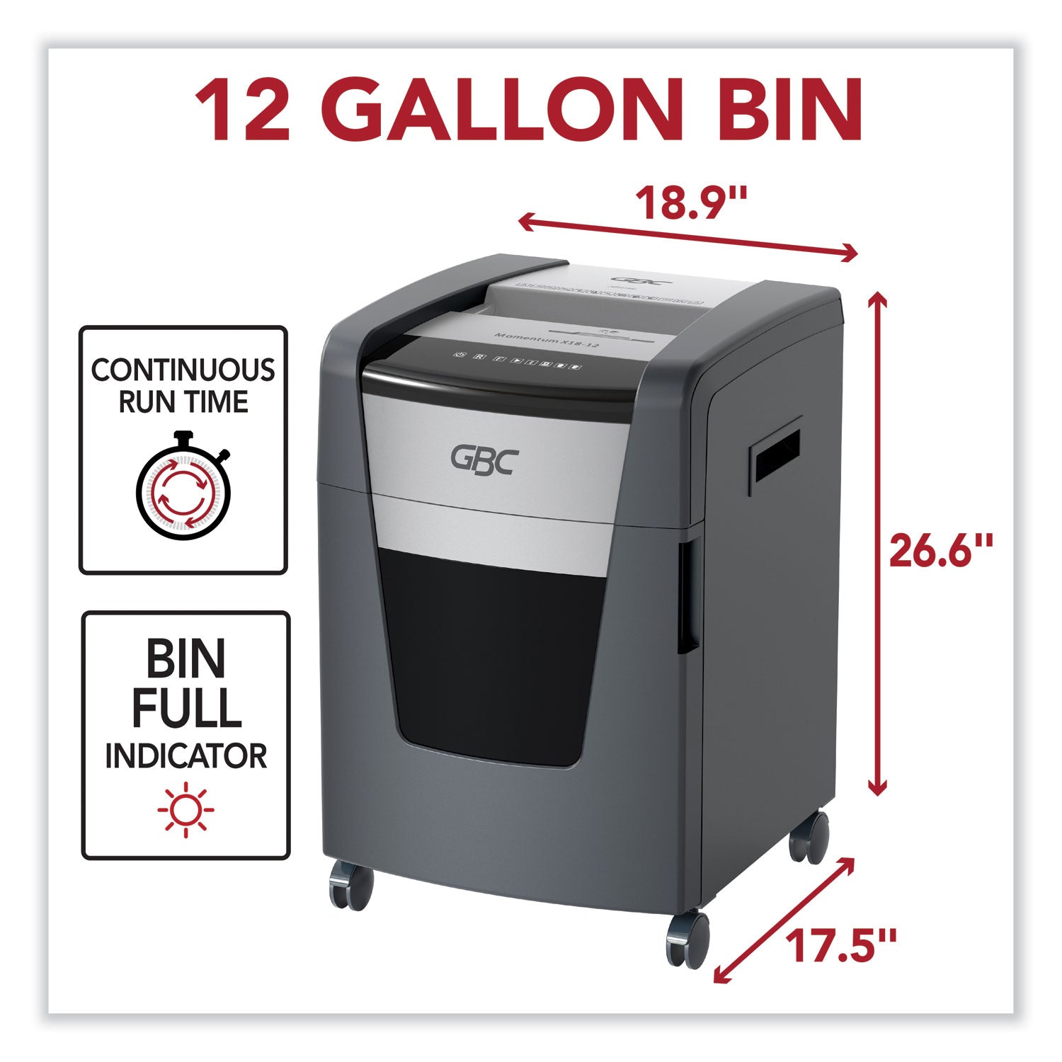 Momentum X18-12 Micro-Cut P-4 Anti-Jam Shredder, 18 Manual Sheet Capacity