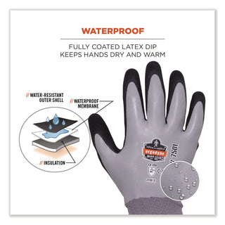 ProFlex 7501 Coated Waterproof Winter Gloves, Gray, 2X-Large, Pair, Ships in 1-3 Business Days