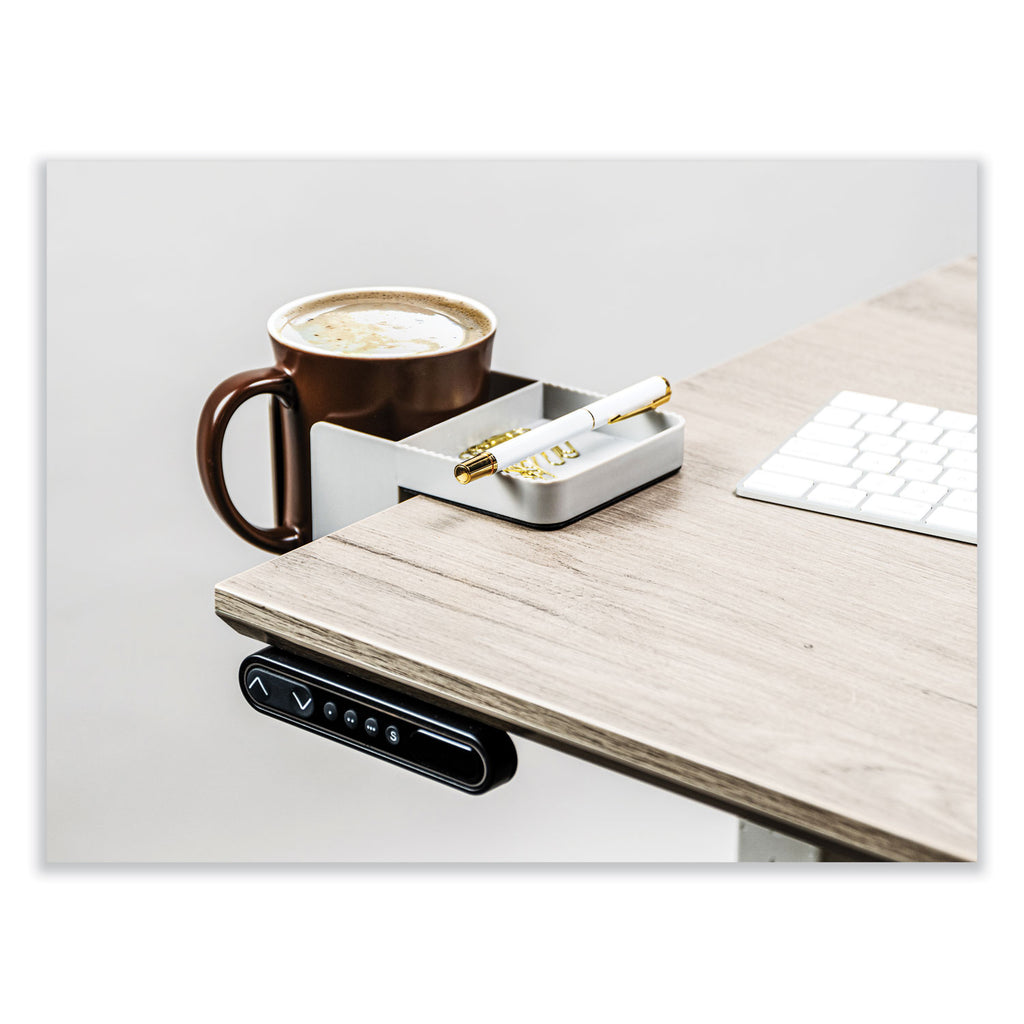 Standing Desk Cup Holder Organizer, Two Sections, 3.94 x 7.04 x 3.54, Gray