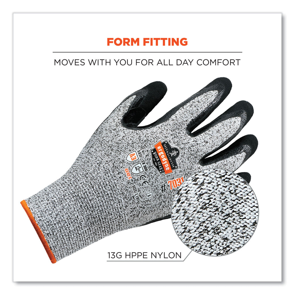 ProFlex 7031 ANSI A3 Nitrile-Coated CR Gloves, Gray, Small, Pair, Ships in 1-3 Business Days