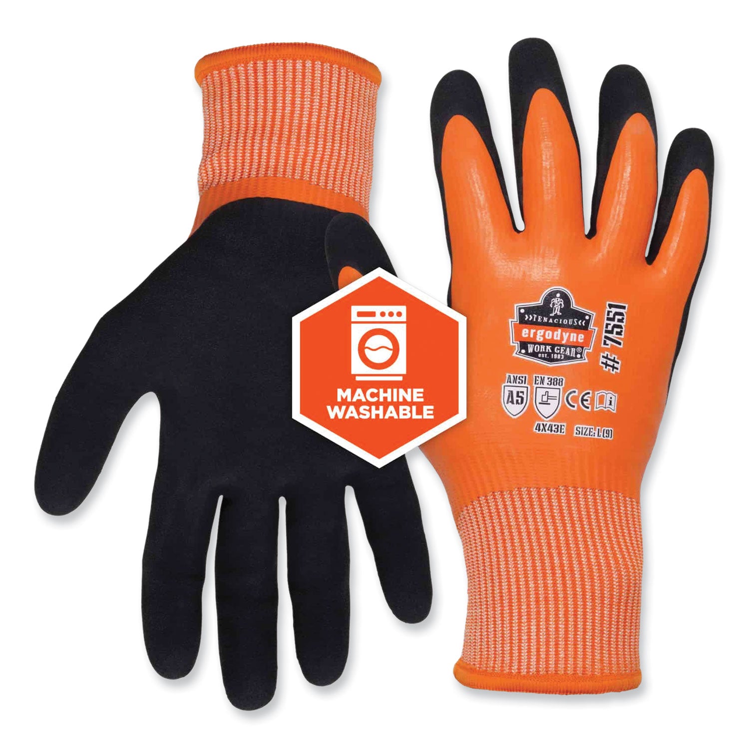 proflex-7551-case-ansi-a5-coated-waterproof-cr-gloves-orange-medium-144-pairs-carton-ships-in-1-3-business-days_ego17993 - 2