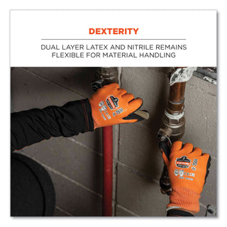 ProFlex 7551 ANSI A5 Coated Waterproof CR Gloves, Orange, Medium, Pair, Ships in 1-3 Business Days