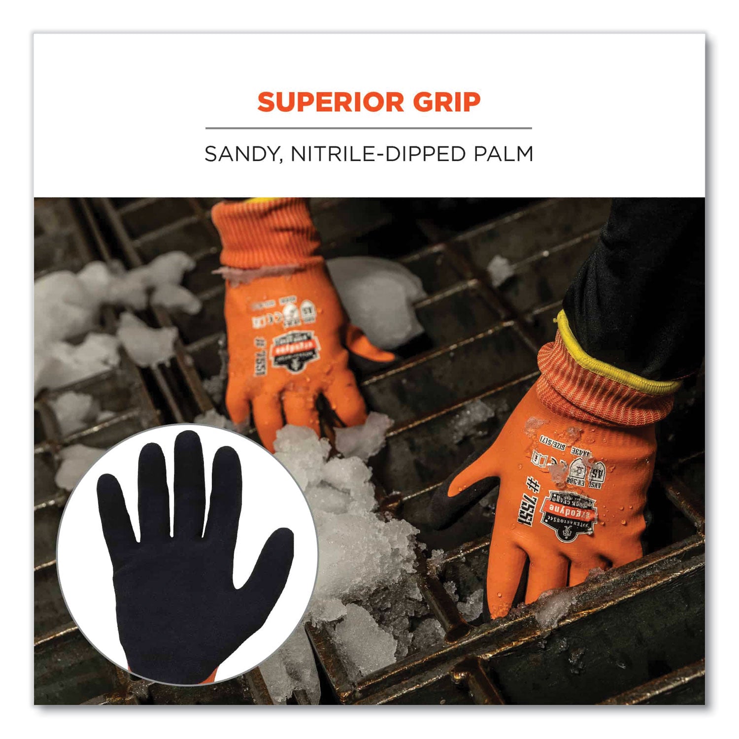 ProFlex 7551-CASE ANSI A5 Coated Waterproof CR Gloves, Orange, 2X-Large, 144 Pairs/Carton, Ships in 1-3 Business Days