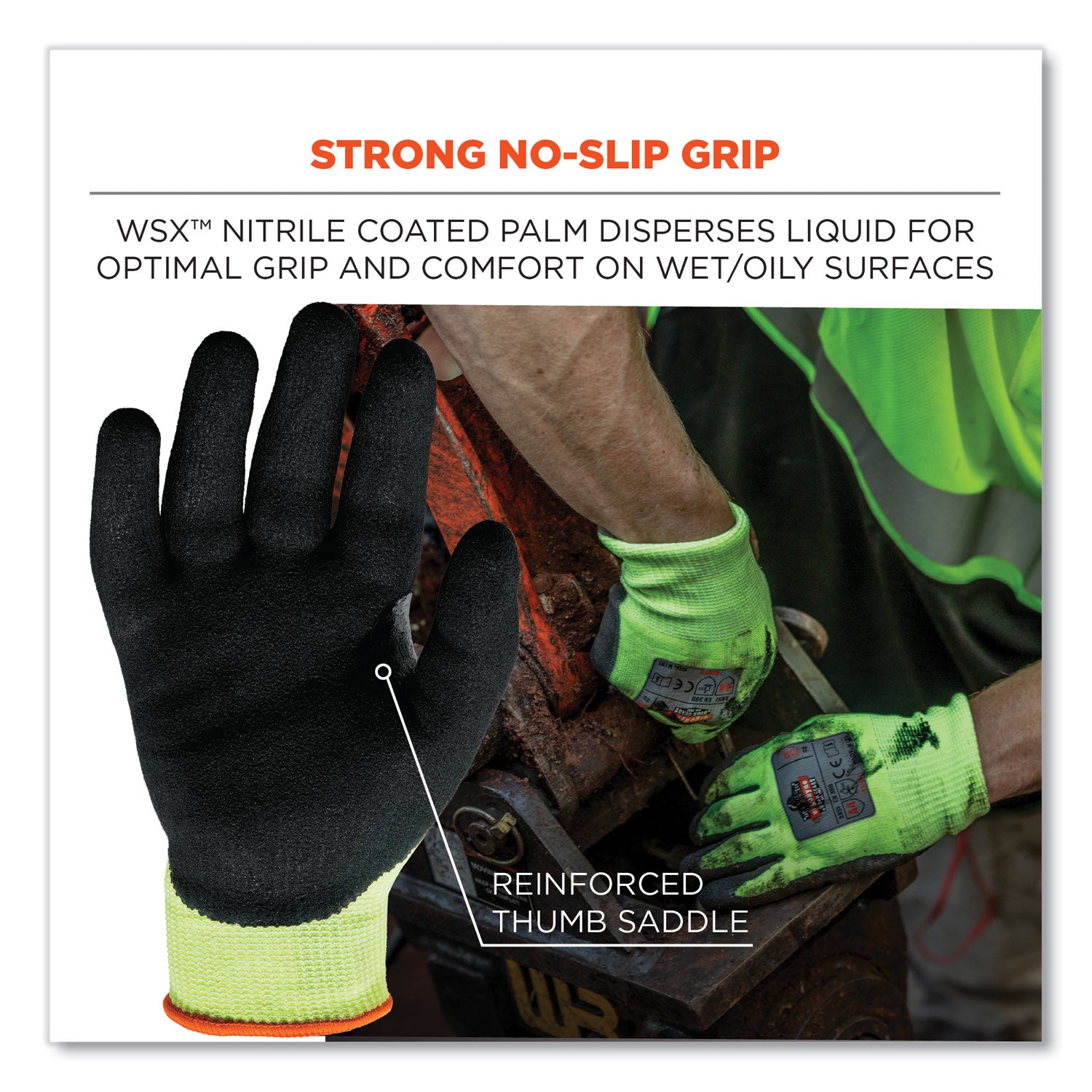 ProFlex 7041-CASE ANSI A4 Nitrile Coated CR Gloves, Lime, X-Large, 144 Pairs/Carton, Ships in 1-3 Business Days