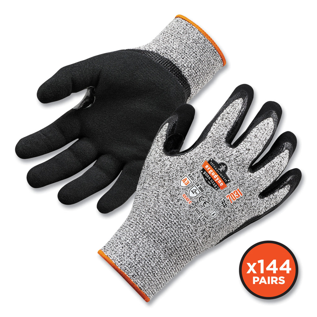 ProFlex 7031-CASE ANSI A3 Nitrile-Coated CR Gloves, Gray, Medium, 144 Pairs/Carton, Ships in 1-3 Business Days