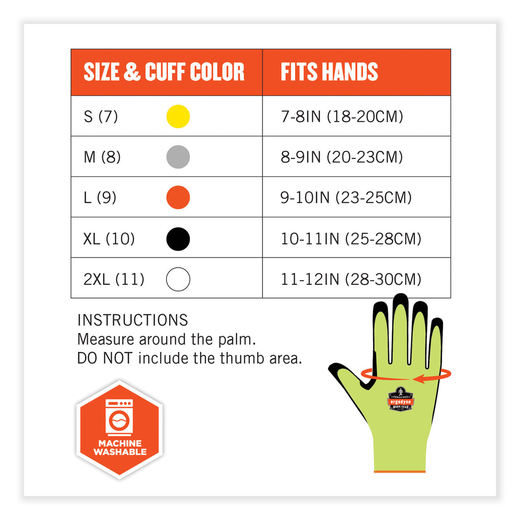 ProFlex 7041-CASE ANSI A4 Nitrile Coated CR Gloves, Lime, Small, 144 Pairs/Carton, Ships in 1-3 Business Days