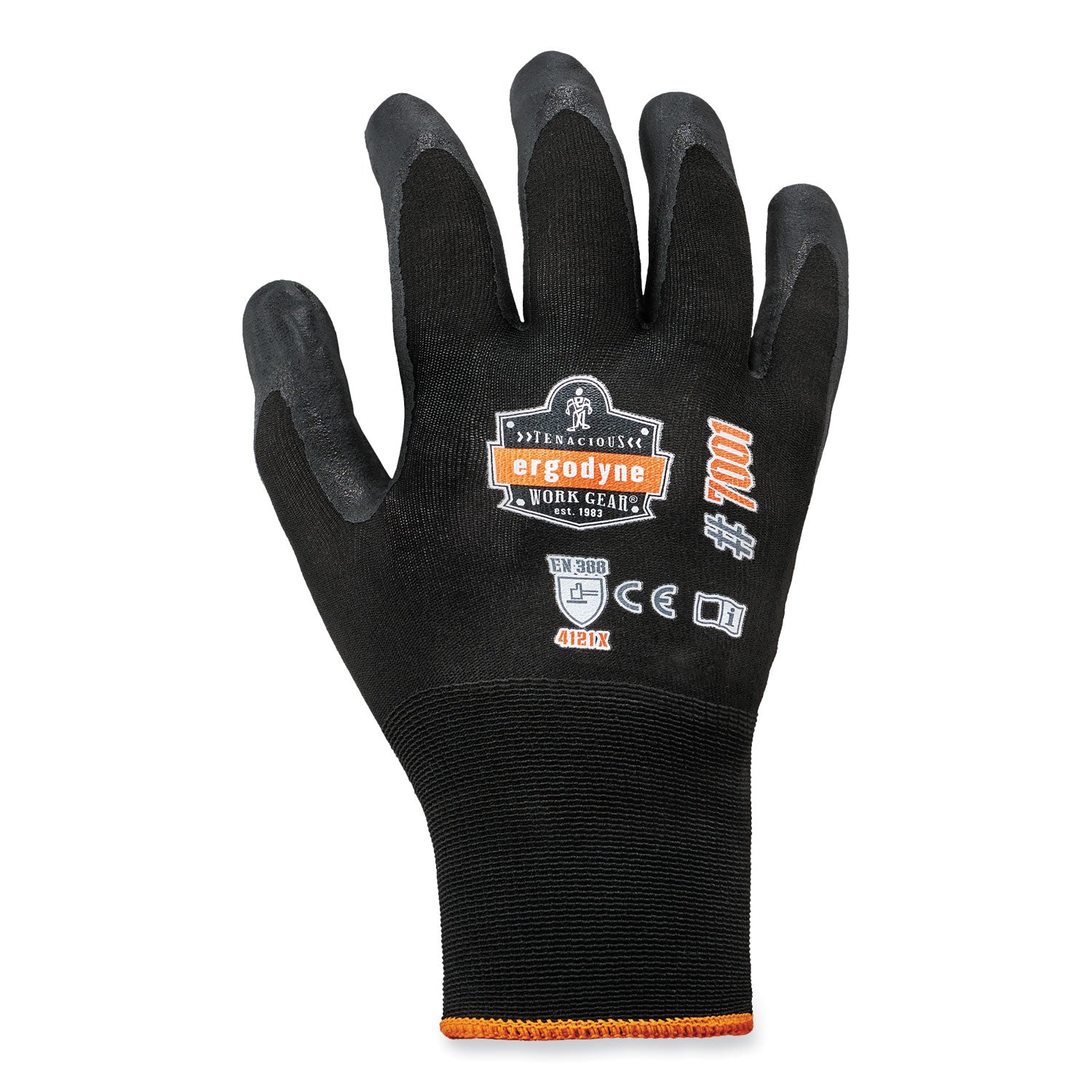 ProFlex 7001 Nitrile-Coated Gloves, Black, Medium, Pair, Ships in 1-3 Business Days