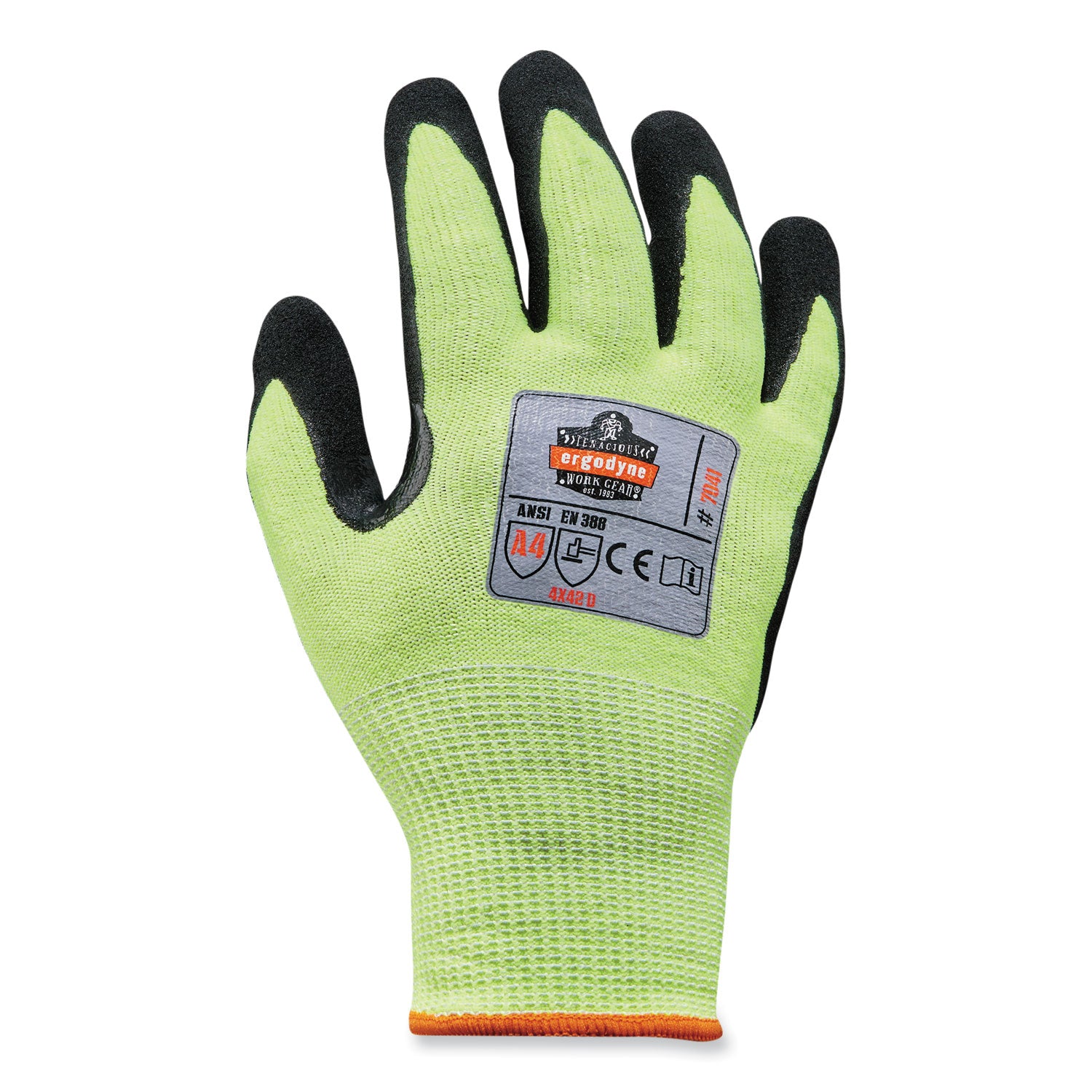 ProFlex 7041 ANSI A4 Nitrile-Coated CR Gloves, Lime, Small, Pair, Ships in 1-3 Business Days