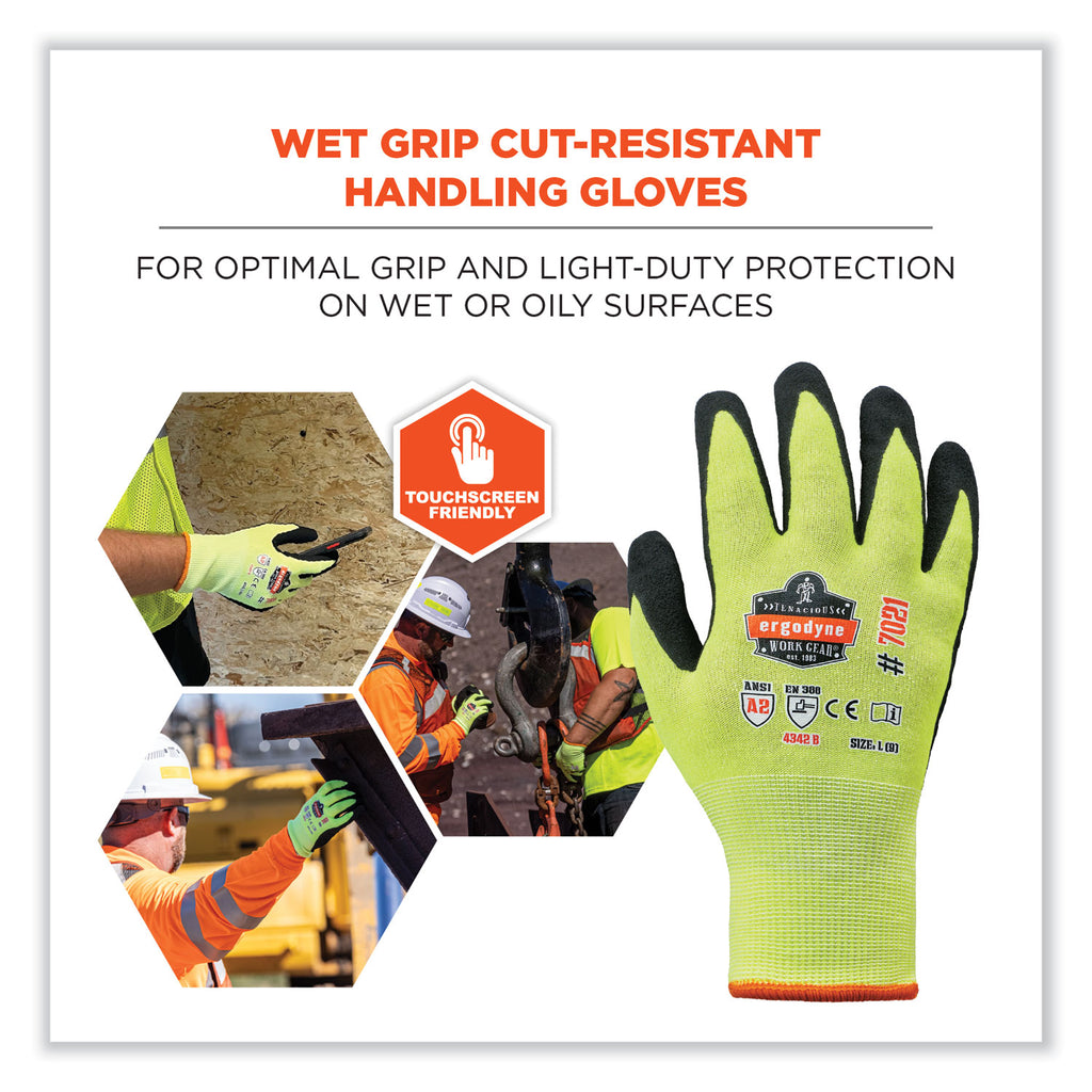 ProFlex 7021 Hi-Vis Nitrile-Coated CR Gloves, Lime, Medium Pair, Ships in 1-3 Business Days