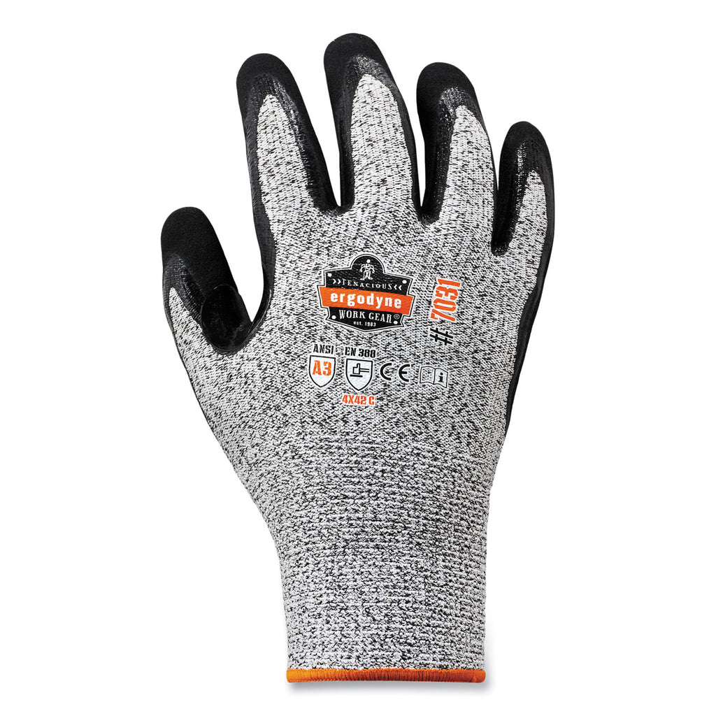 ProFlex 7031 ANSI A3 Nitrile-Coated CR Gloves, Gray, Medium, Pair, Ships in 1-3 Business Days