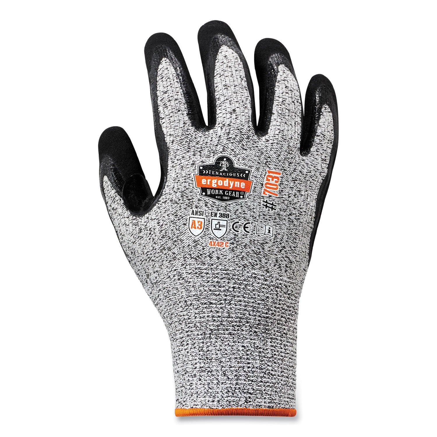ProFlex 7031 ANSI A3 Nitrile-Coated CR Gloves, Gray, Medium, Pair, Ships in 1-3 Business Days