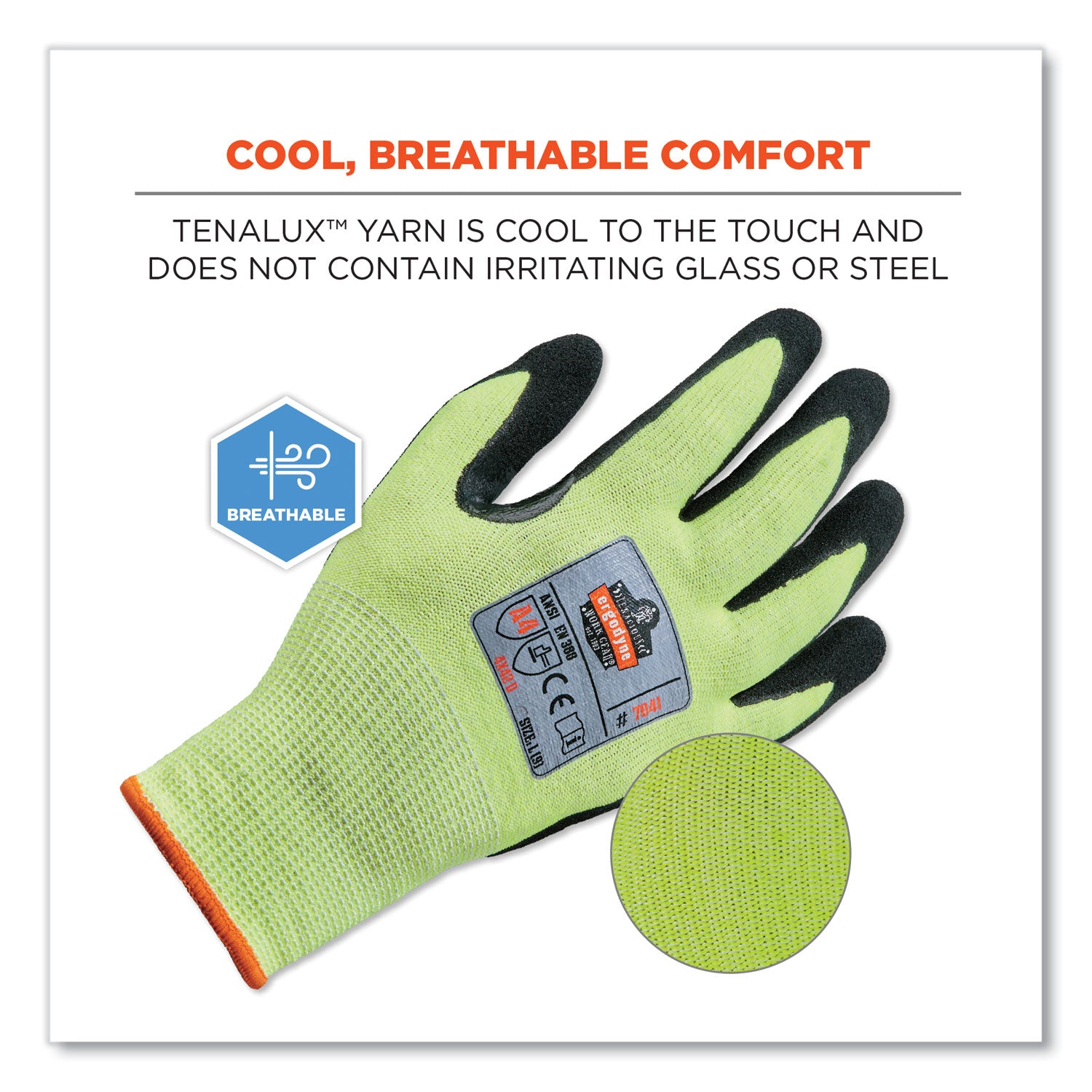 ProFlex 7041-CASE ANSI A4 Nitrile Coated CR Gloves, Lime, 2X-Large, 144 Pairs/Carton, Ships in 1-3 Business Days