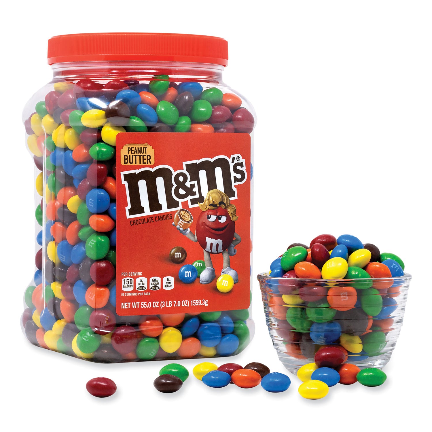 Peanut Butter Milk Chocolate Candy Jar, 55 oz Jar, Ships in 1-3 Business Days