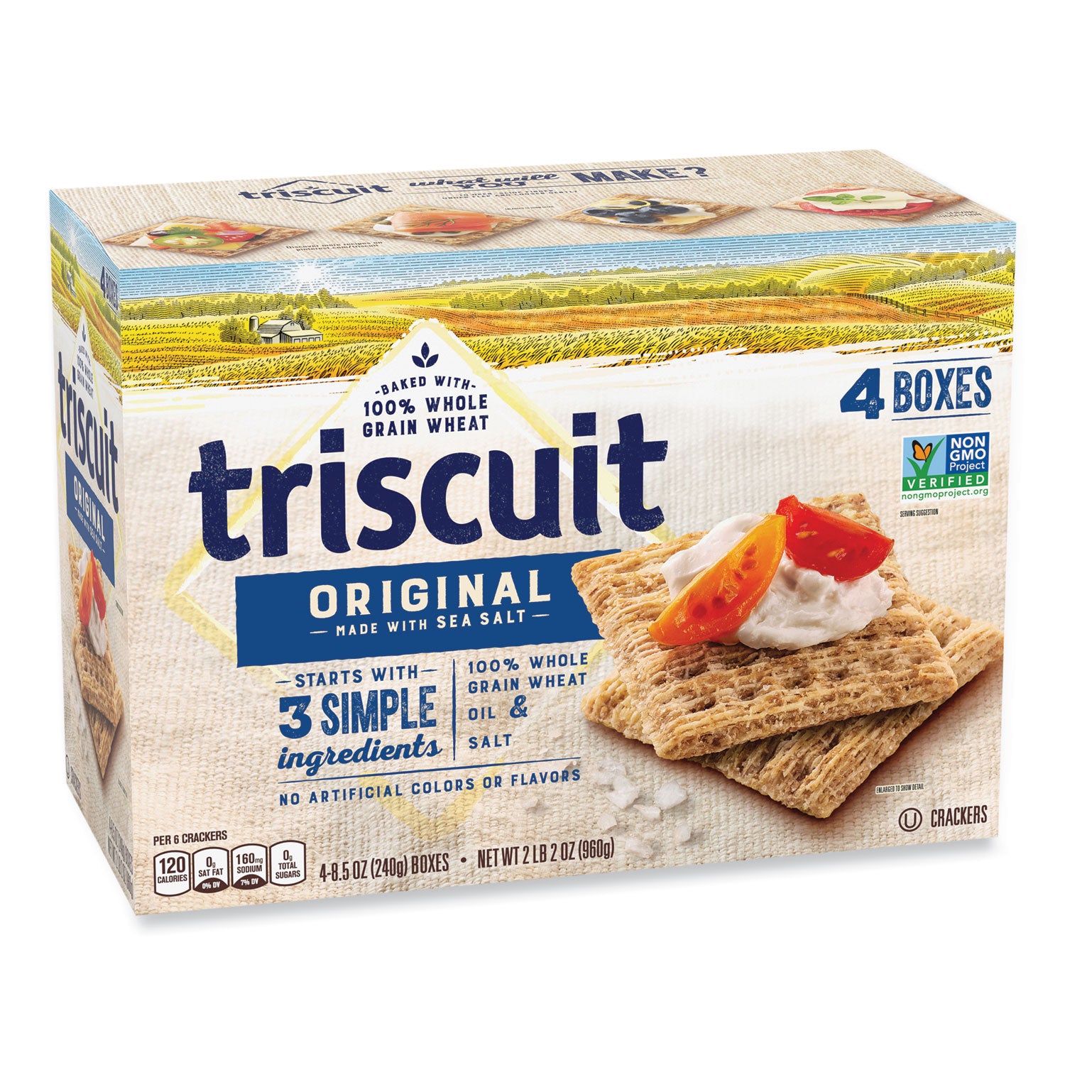 Crackers Original with Sea Salt, 8.5 oz Box, 4 Boxes/Pack, Ships in 1-3 Business Days