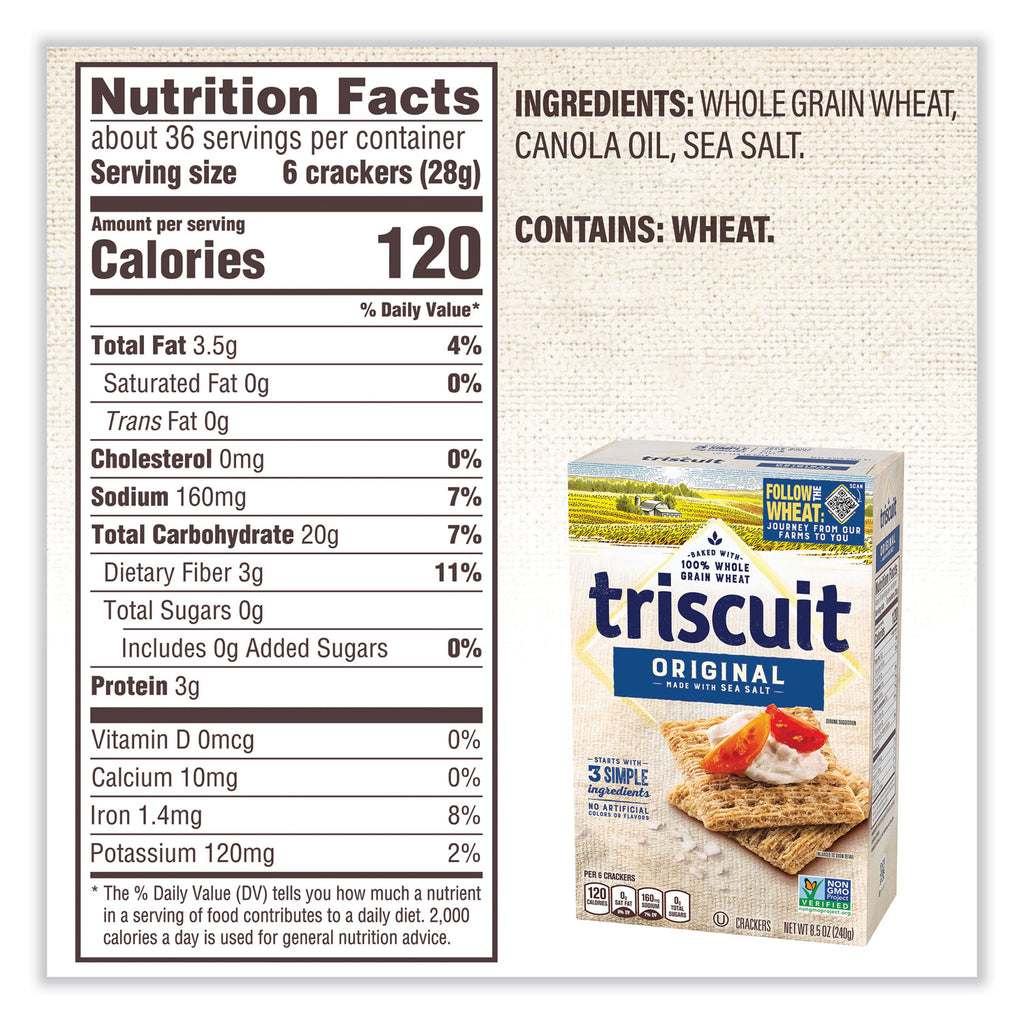 Crackers Original with Sea Salt, 8.5 oz Box, 4 Boxes/Pack, Ships in 1-3 Business Days