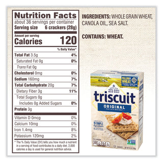 Crackers Original with Sea Salt, 8.5 oz Box, 4 Boxes/Pack, Ships in 1-3 Business Days