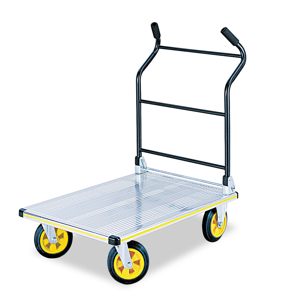 Stow-Away Platform Truck, 1,000 lb Capacity, 24 x 39 x 40, Aluminum/Black - 