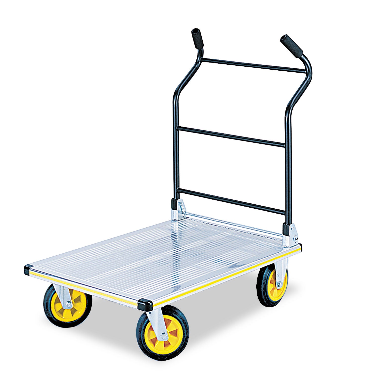 Stow-Away Platform Truck, 1,000 lb Capacity, 24 x 39 x 40, Aluminum/Black - 