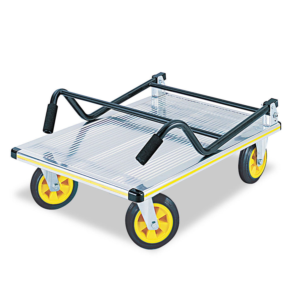 Stow-Away Platform Truck, 1,000 lb Capacity, 24 x 39 x 40, Aluminum/Black - 