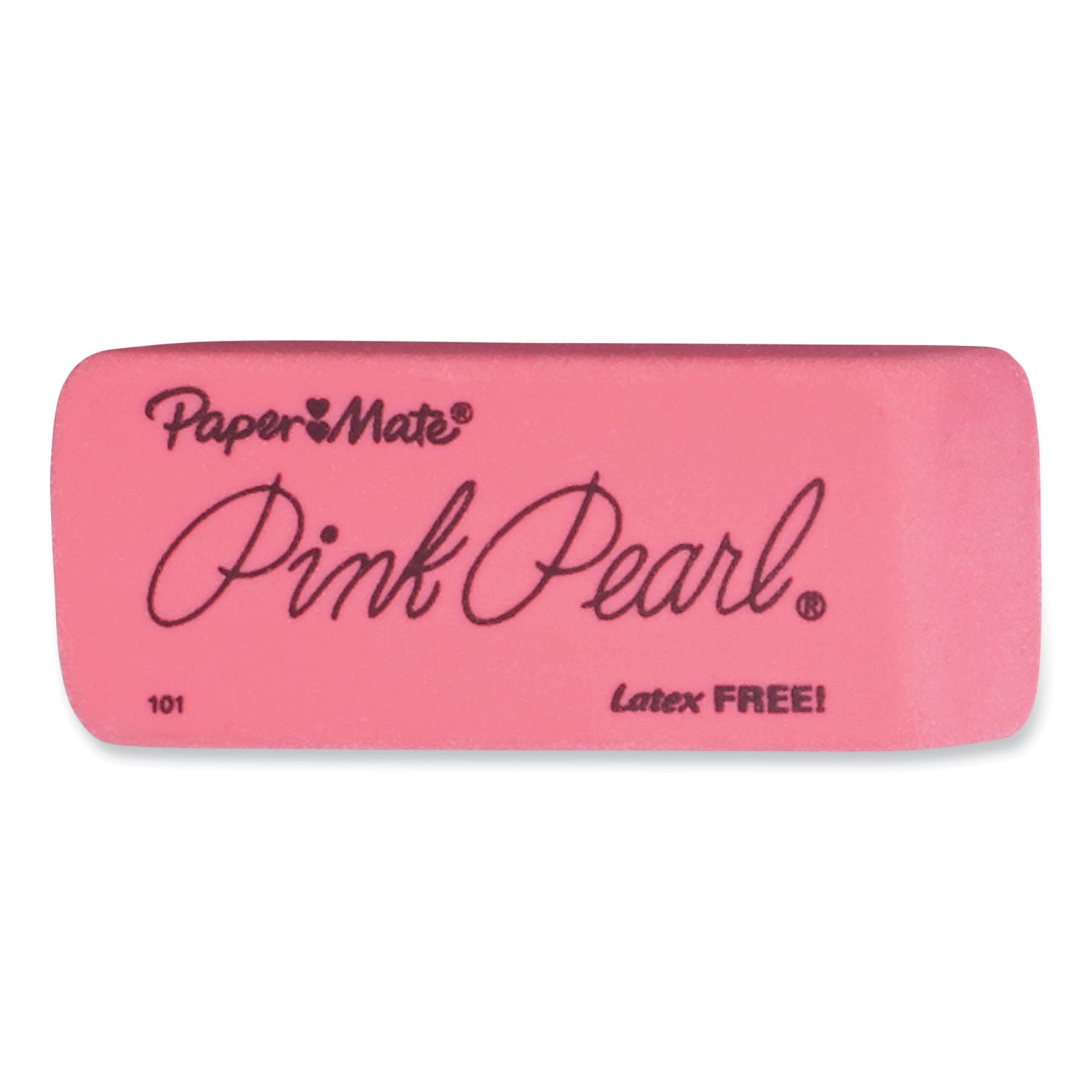 Pink Pearl Eraser, For Pencil Marks, Rectangular Block, Large, Pink, 12/Box - 