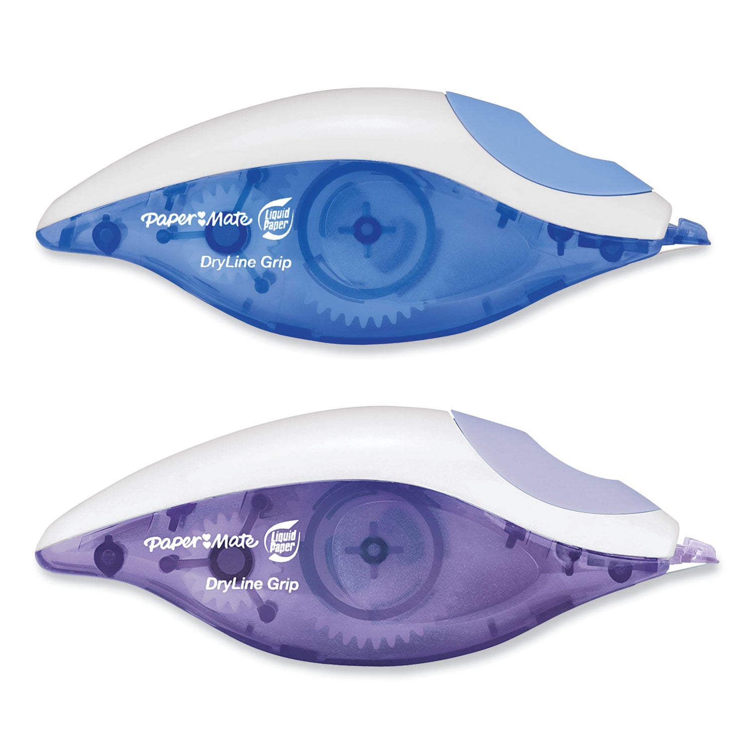 DryLine Grip Correction Tape, Blue/Purple Applicators, 0.2" x 335", 2/Pack - 