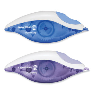 DryLine Grip Correction Tape, Blue/Purple Applicators, 0.2" x 335", 2/Pack